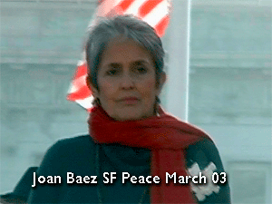 Joan Baez at the Anti-Iraq War demonstration in San Francisco