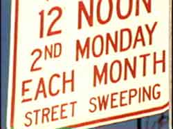 street sweep sign