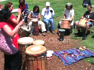 drum circle at 38th Anniversay of People's Park