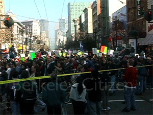 peace march on Market Street in San Francisco