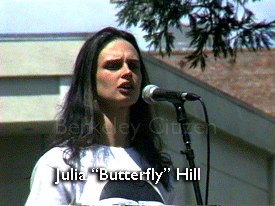 Julia Butterfly Hill at Berkeley Earth Day celebration 2000