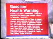 gasoline warning sign