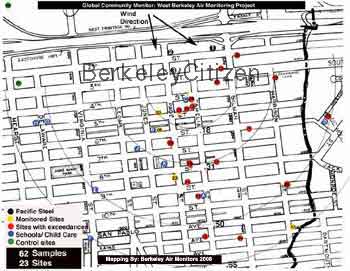Berkeley air monitoring map