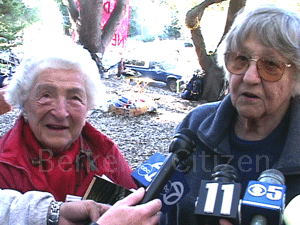 Sylvia McLaughlin and Betty OldsOak Grove Press Conference