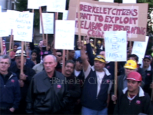 PSC Union protesting at Berkeley City Council