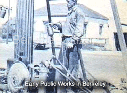 Berkeley Public Works painting lamp pole