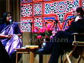 Salman Rushdie with Vijaya Nagarajan, Professor of South Asian Studie