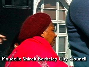 Berkeley Representative Maudelle Shirek at the Anti-Iraq War demonstration in San Francisco