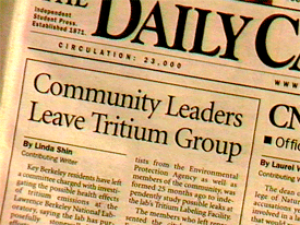 Community Leaders leave LBNL Tritium Group in Berkeley
