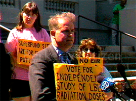 Berkeley City Council member Kriss Worthington speaking out on LBNL  Radioactive Waste in Berkeley