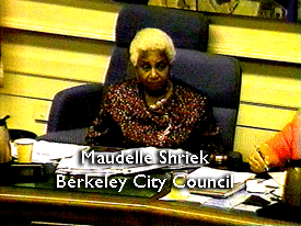 maudelle Shriek, Tritium Debate aat Berkeley City Council 1996
